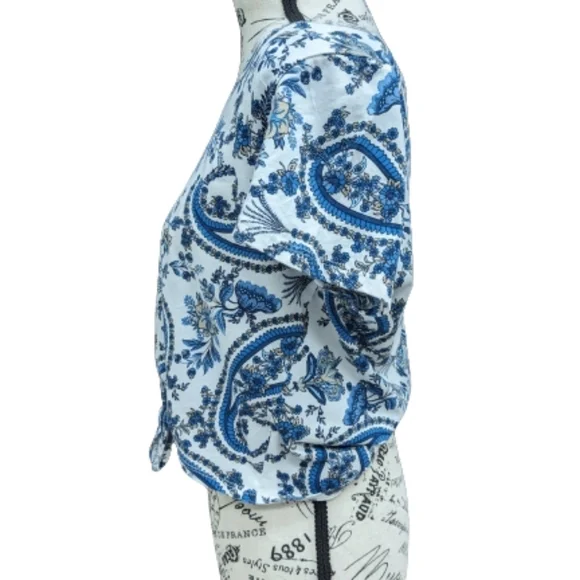 H&M paisley tie front crop top size S - Picture 5 of 13